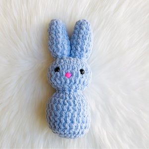 Pastel Blue Crochet Easter Bunny 1 pc